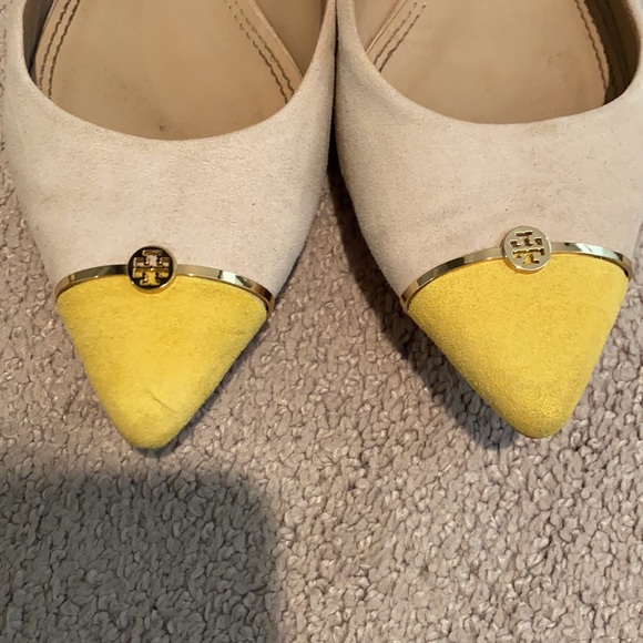 Tory Burch Tan and Yellow Flats Size 8 1/2 - Picture 4 of 5